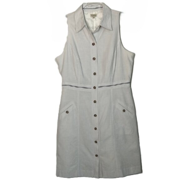 Daniel Cremieux Sleeveless Button-Down Dress - Size 12 Ramie/Modal/Silk Blend - Picture 2 of 13